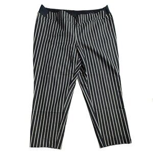 Investment 24W Cropped Dress Cropped Pull-ON Navy & White Stripe